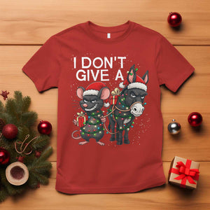 Funny Christmas I Dont Give a Rats Ass T Shirt Donkey And Mouse Xmas Holiday TS11 Red Print Your Wear