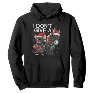 Funny Christmas I Dont Give a Rats Ass Hoodie Donkey And Mouse Xmas Holiday TS11 Black Print Your Wear