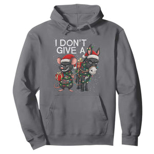 Funny Christmas I Dont Give a Rats Ass Hoodie Donkey And Mouse Xmas Holiday TS11 Charcoal Print Your Wear