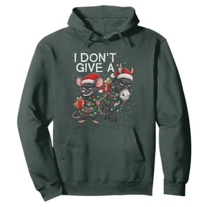 Funny Christmas I Dont Give a Rats Ass Hoodie Donkey And Mouse Xmas Holiday TS11 Dark Forest Green Print Your Wear