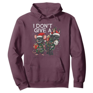 Funny Christmas I Dont Give a Rats Ass Hoodie Donkey And Mouse Xmas Holiday TS11 Maroon Print Your Wear