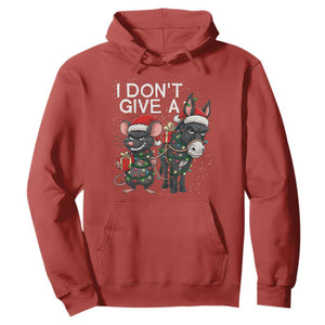 Funny Christmas I Dont Give a Rats Ass Hoodie Donkey And Mouse Xmas Holiday TS11 Red Print Your Wear