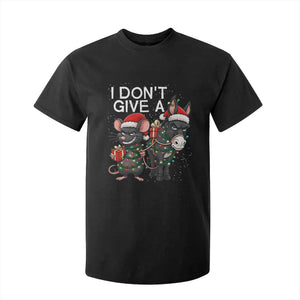 Funny Christmas I Dont Give a Rats Ass T Shirt For Kid Donkey And Mouse Xmas Holiday TS11 Black Print Your Wear