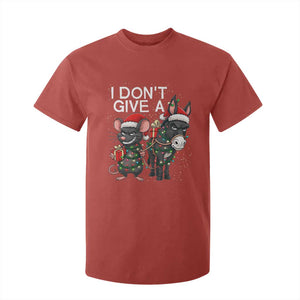 Funny Christmas I Dont Give a Rats Ass T Shirt For Kid Donkey And Mouse Xmas Holiday TS11 Red Print Your Wear