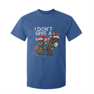 Funny Christmas I Dont Give a Rats Ass T Shirt For Kid Donkey And Mouse Xmas Holiday TS11 Royal Blue Print Your Wear