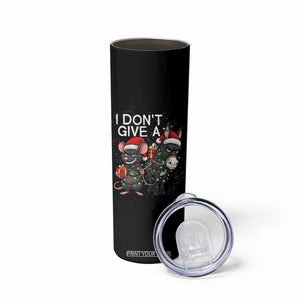 Funny Christmas I Dont Give a Rats Ass Skinny Tumbler Donkey And Mouse Xmas Holiday TS11 Print Your Wear
