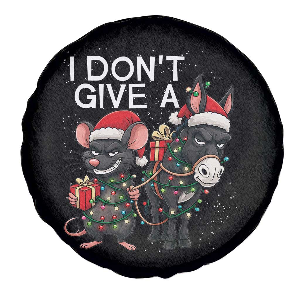 Funny Christmas I Dont Give a Rats Ass Spare Tire Cover Donkey And Mouse Xmas Holiday TS11 Print Your Wear