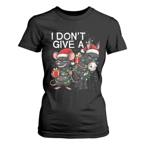 Funny Christmas I Dont Give a Rats Ass T Shirt For Women Donkey And Mouse Xmas Holiday TS11 Black Print Your Wear
