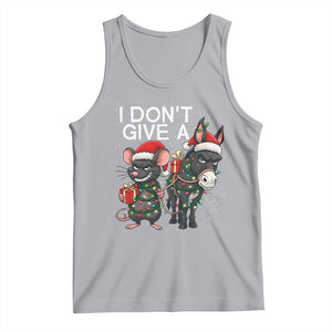 Funny Christmas I Dont Give a Rats Ass Tank Top Donkey And Mouse Xmas Holiday TS11 Athletic Heather Print Your Wear
