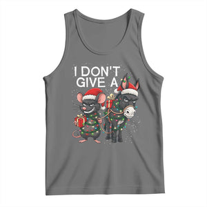 Funny Christmas I Dont Give a Rats Ass Tank Top Donkey And Mouse Xmas Holiday TS11 Black Heather Print Your Wear