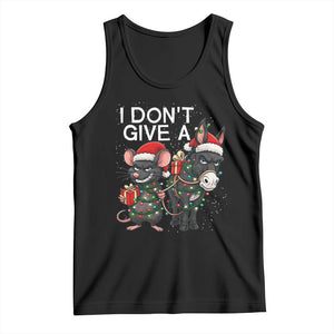 Funny Christmas I Dont Give a Rats Ass Tank Top Donkey And Mouse Xmas Holiday TS11 Black Print Your Wear