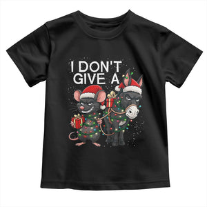 Funny Christmas I Dont Give a Rats Ass Toddler T Shirt Donkey And Mouse Xmas Holiday TS11 Black Print Your Wear