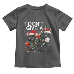 Funny Christmas I Dont Give a Rats Ass Toddler T Shirt Donkey And Mouse Xmas Holiday TS11 Dark Heather Print Your Wear