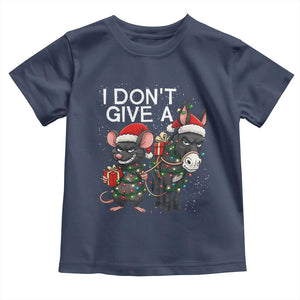 Funny Christmas I Dont Give a Rats Ass Toddler T Shirt Donkey And Mouse Xmas Holiday TS11 Navy Print Your Wear