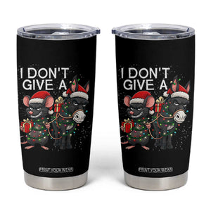 Funny Christmas I Dont Give a Rats Ass Tumbler Cup Donkey And Mouse Xmas Holiday TS11 Black Print Your Wear