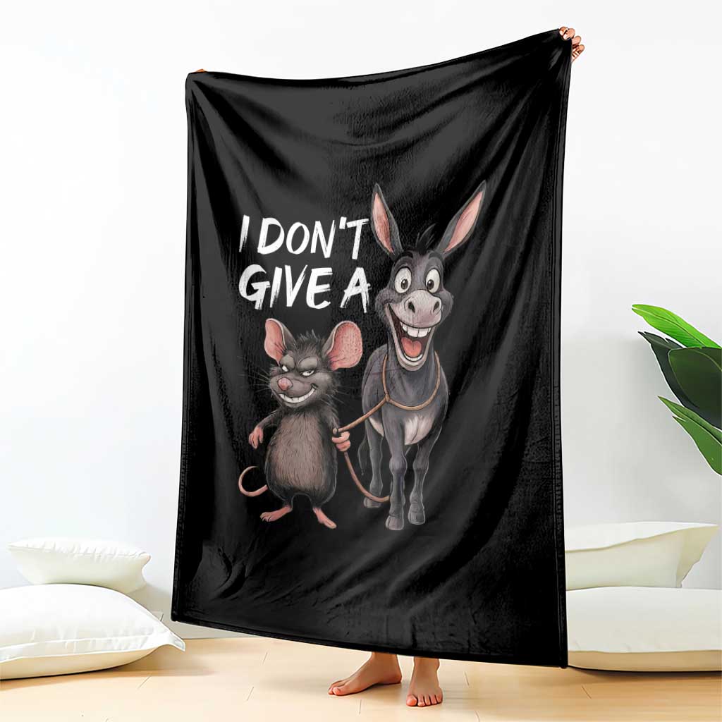 Funny I Dont Give a Rats Ass Throw Blanket Donkey And Mouse Meme TS11 Print Your Wear