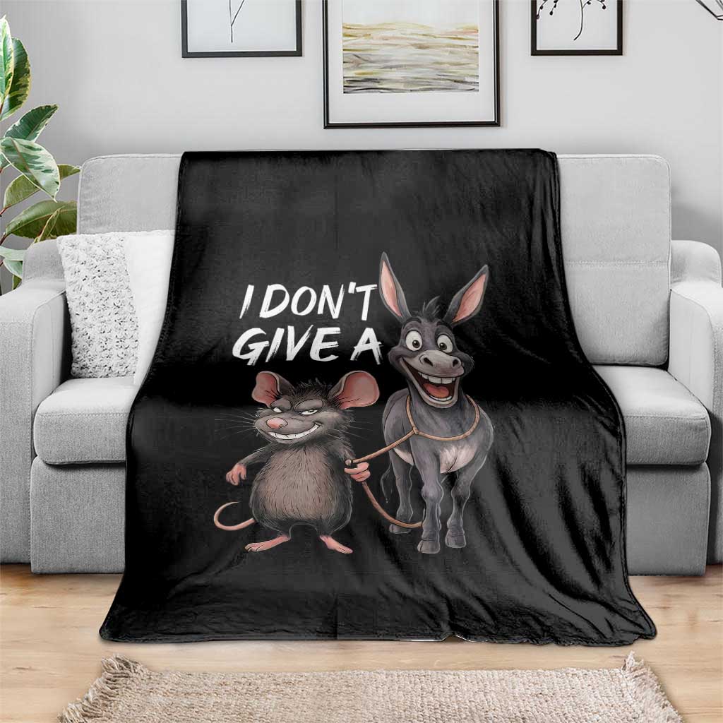 Funny I Dont Give a Rats Ass Throw Blanket Donkey And Mouse Meme TS11 Print Your Wear