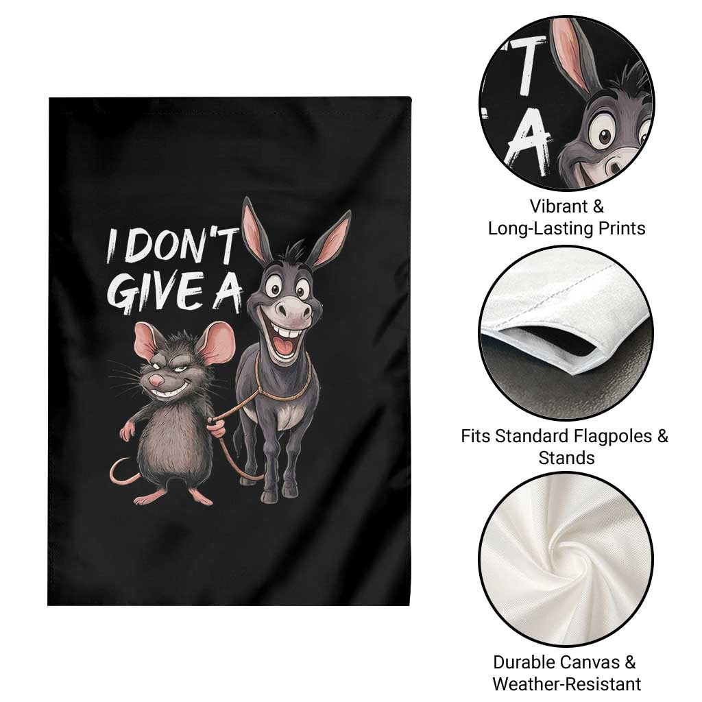 Funny I Dont Give a Rats Ass Garden Flag Donkey And Mouse Meme TS11 Print Your Wear