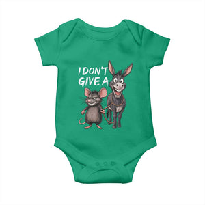 Funny I Dont Give a Rats Ass Baby Onesie Donkey And Mouse Meme TS11 Irish Green Print Your Wear