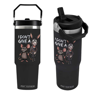 Funny I Dont Give a Rats Ass Flip Straw Tumbler Donkey And Mouse Meme TS11 One Size: 30 oz Black Print Your Wear