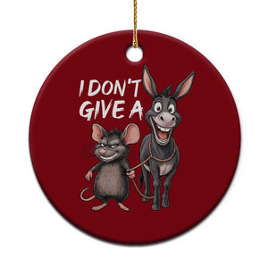 Funny I Dont Give a Rats Ass Ceramic Ornament Donkey And Mouse Meme TS11 1pc Red Print Your Wear