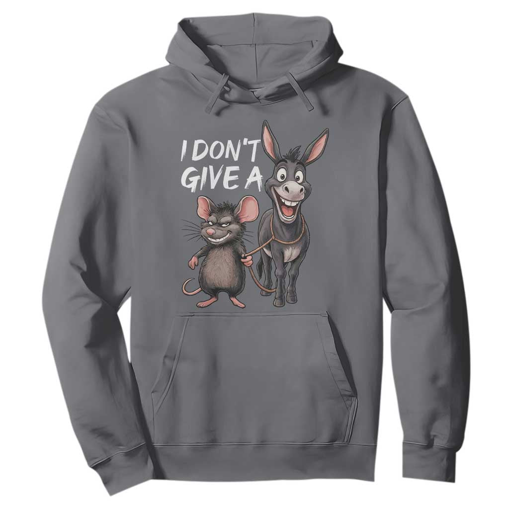 Funny I Dont Give a Rats Ass Hoodie Donkey And Mouse Meme TS11 Charcoal Print Your Wear
