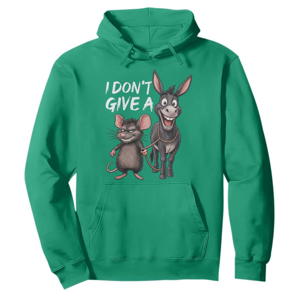 Funny I Dont Give a Rats Ass Hoodie Donkey And Mouse Meme TS11 Irish Green Print Your Wear