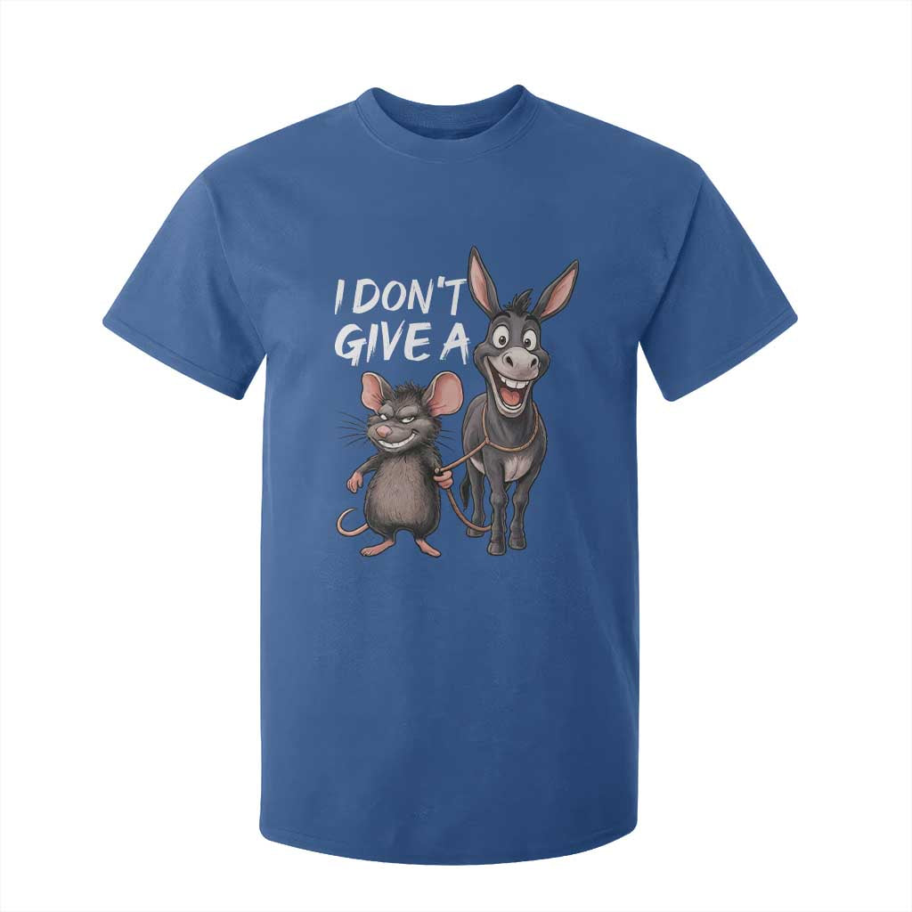 Funny I Dont Give a Rats Ass T Shirt For Kid Donkey And Mouse Meme TS11 Royal Blue Print Your Wear
