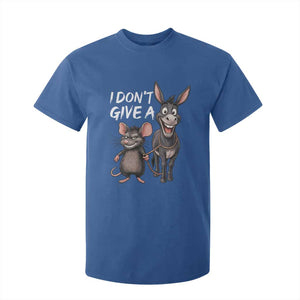 Funny I Dont Give a Rats Ass T Shirt For Kid Donkey And Mouse Meme TS11 Royal Blue Print Your Wear