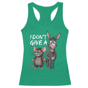 Funny I Dont Give a Rats Ass Racerback Tank Top Donkey And Mouse Meme TS11 Irish Green Print Your Wear