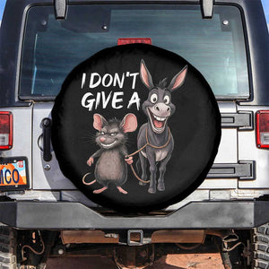 Funny I Dont Give a Rats Ass Spare Tire Cover Donkey And Mouse Meme TS11 No hole Black Print Your Wear