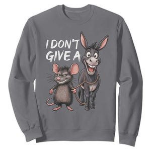 Funny I Dont Give a Rats Ass Sweatshirt Donkey And Mouse Meme TS11 Charcoal Print Your Wear