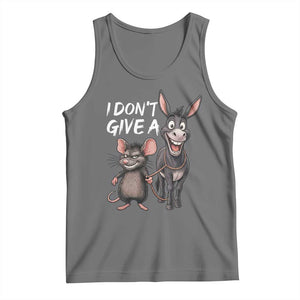 Funny I Dont Give a Rats Ass Tank Top Donkey And Mouse Meme TS11 Black Heather Print Your Wear