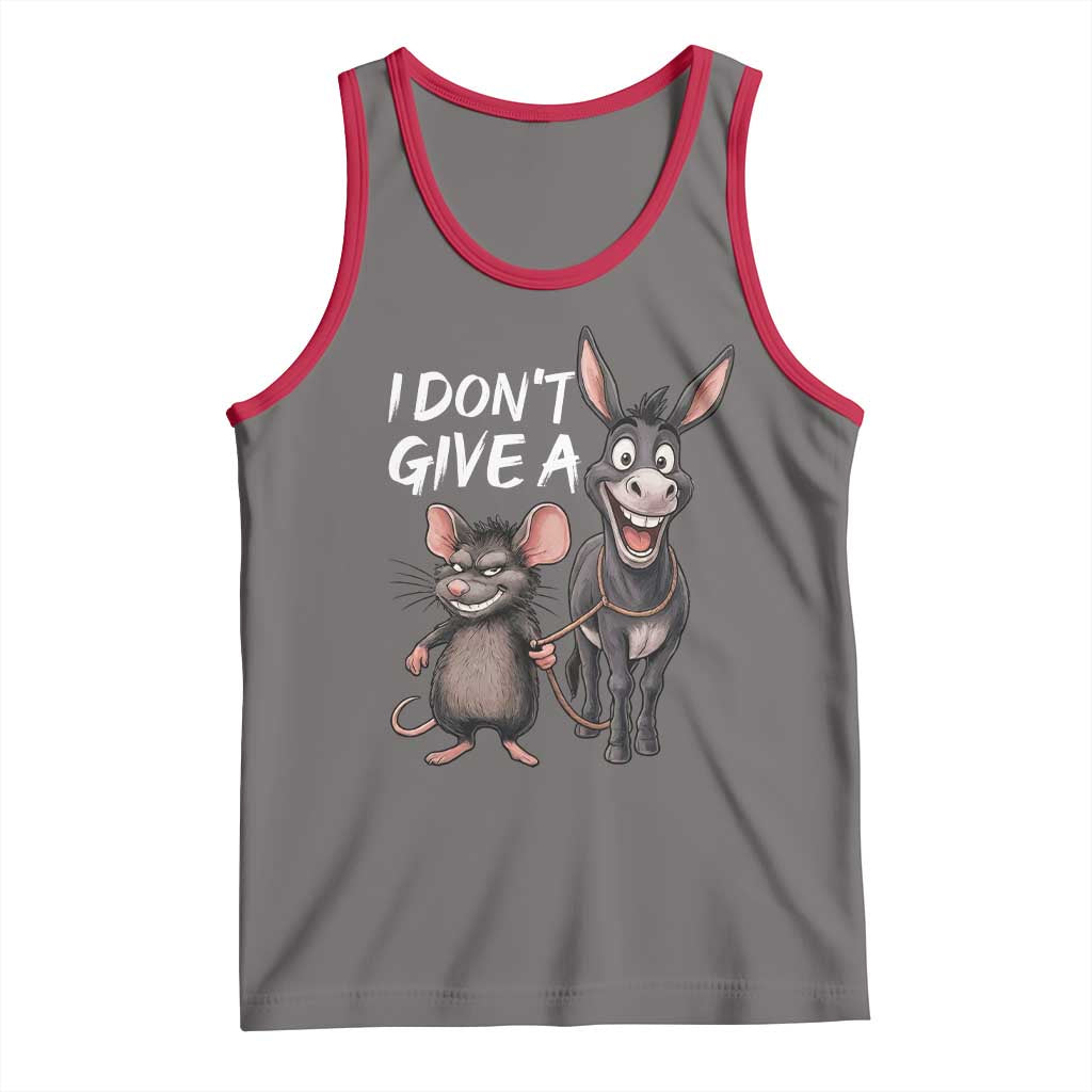 Funny I Dont Give a Rats Ass Tank Top Donkey And Mouse Meme TS11 Deep Heather Red Print Your Wear