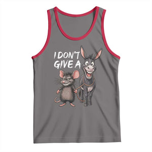 Funny I Dont Give a Rats Ass Tank Top Donkey And Mouse Meme TS11 Deep Heather Red Print Your Wear