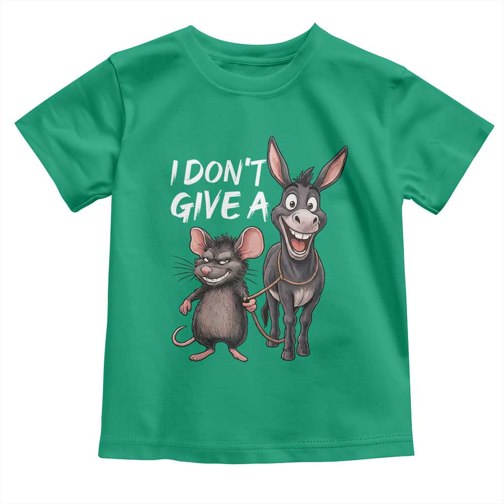 Funny I Dont Give a Rats Ass Toddler T Shirt Donkey And Mouse Meme TS11 Irish Green Print Your Wear
