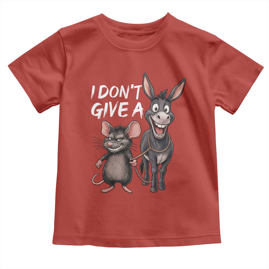 Funny I Dont Give a Rats Ass Toddler T Shirt Donkey And Mouse Meme TS11 Red Print Your Wear