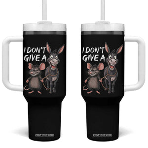 Funny I Dont Give a Rats Ass Tumbler With Handle Donkey And Mouse Meme TS11 One Size: 40 oz Black Print Your Wear