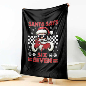 67 Christmas Throw Blanket Funny Santa Says Six Seven Meme Gen Alpha Slang TS11 Print Your Wear