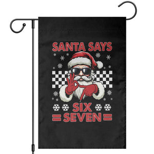 67 Christmas Garden Flag Funny Santa Says Six Seven Meme Gen Alpha Slang TS11 Black Print Your Wear