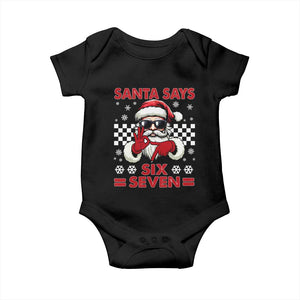 67 Christmas Baby Onesie Funny Santa Says Six Seven Meme Gen Alpha Slang TS11 Black Print Your Wear