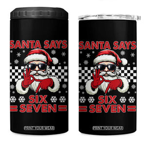 67 Christmas 4 in 1 Can Cooler Tumbler Funny Santa Says Six Seven Meme Gen Alpha Slang TS11 One Size: 16 oz Black Print Your Wear