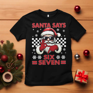 67 Christmas T Shirt Funny Santa Says Six Seven Meme Gen Alpha Slang TS11 Black Print Your Wear