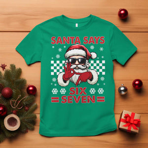 67 Christmas T Shirt Funny Santa Says Six Seven Meme Gen Alpha Slang TS11 Irish Green Print Your Wear