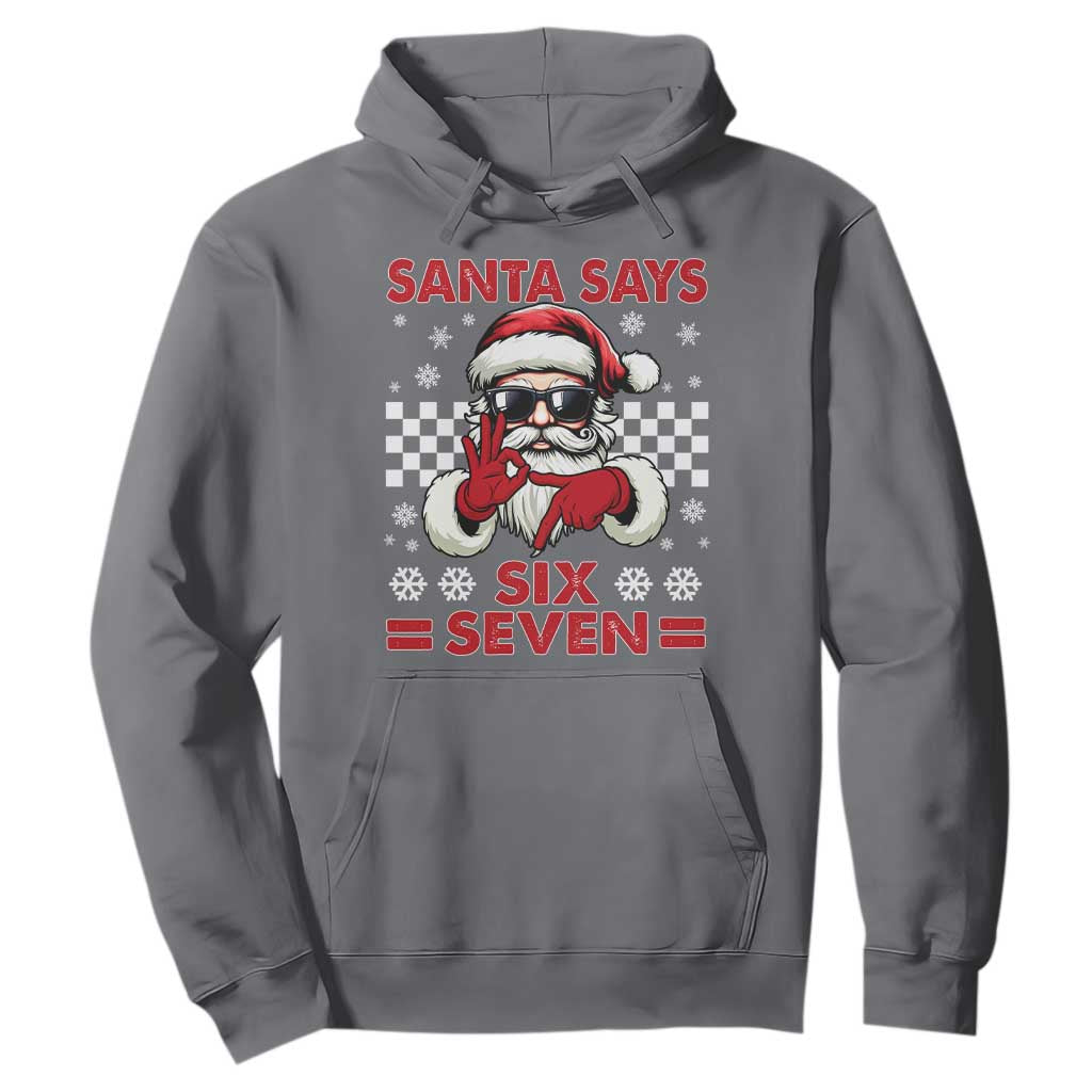 67 Christmas Hoodie Funny Santa Says Six Seven Meme Gen Alpha Slang TS11 Charcoal Print Your Wear