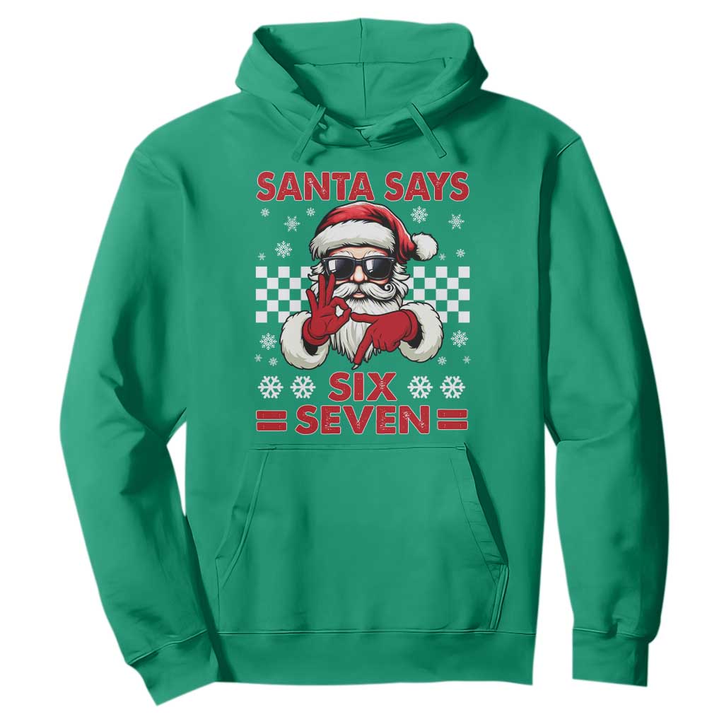 67 Christmas Hoodie Funny Santa Says Six Seven Meme Gen Alpha Slang TS11 Irish Green Print Your Wear