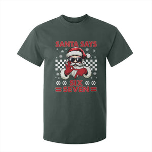 67 Christmas T Shirt For Kid Funny Santa Says Six Seven Meme Gen Alpha Slang TS11 Dark Forest Green Print Your Wear