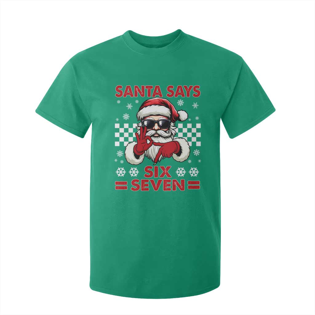 67 Christmas T Shirt For Kid Funny Santa Says Six Seven Meme Gen Alpha Slang TS11 Irish Green Print Your Wear