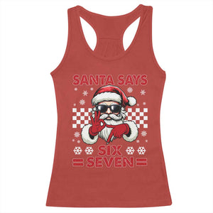 67 Christmas Racerback Tank Top Funny Santa Says Six Seven Meme Gen Alpha Slang TS11 Red Print Your Wear