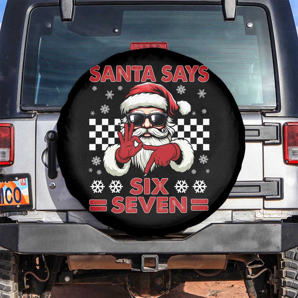 67 Christmas Spare Tire Cover Funny Santa Says Six Seven Meme Gen Alpha Slang TS11 No hole Black Print Your Wear